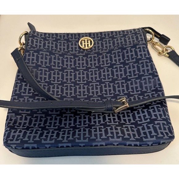 TOMMY HILFIGER Monogram Crossbody Purse Blue Monogram Blue. *NWOT - Picture 1 of 14